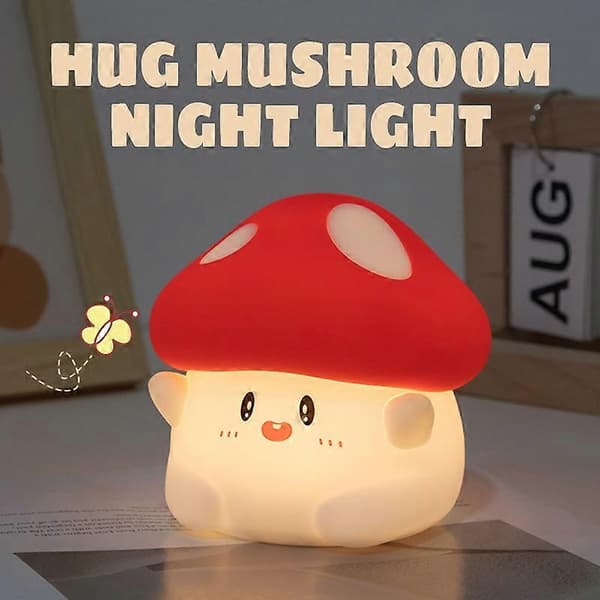 Mushroom Night Light Multi-color Silicone LED Lamp, Touch Control, Rechargeable