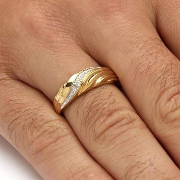 14K gullbelagt chunky vridd ring | Croissant Dome Ring | Gull tykke flettede ringer for kvinner