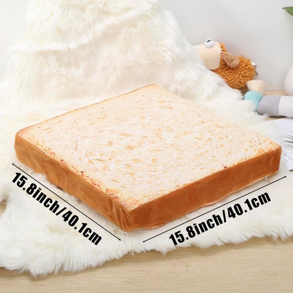 Innendørs katteseng, katte- og småhundepute kreativ toastbrødskive madrass (svampkjerne)