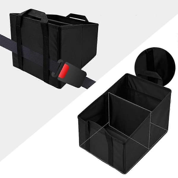 Car Backseat Organizer Foldable Car Storage Box with Mesh Pocket