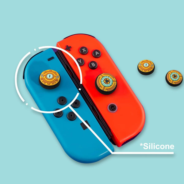 4PCS Jusy tumgreppskåpor kompatibla med Nintendo Switch/OLED/Switch Lite, mjuka silikon Joy-Con joystickgrepp söta 3D analog stick cover munkar