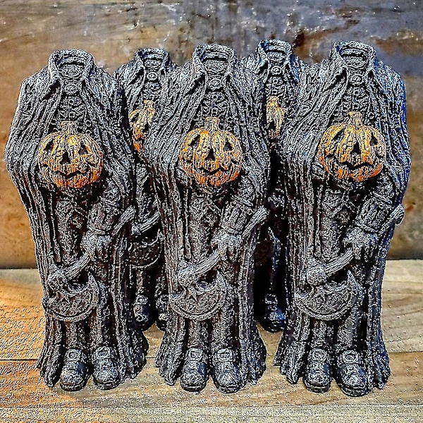 Hovedløse Ryttere Græskar Ornamenter Resin Skulptur Håndværk Halloween Fest Kontor Skrivebord Husholdningsdekorationer