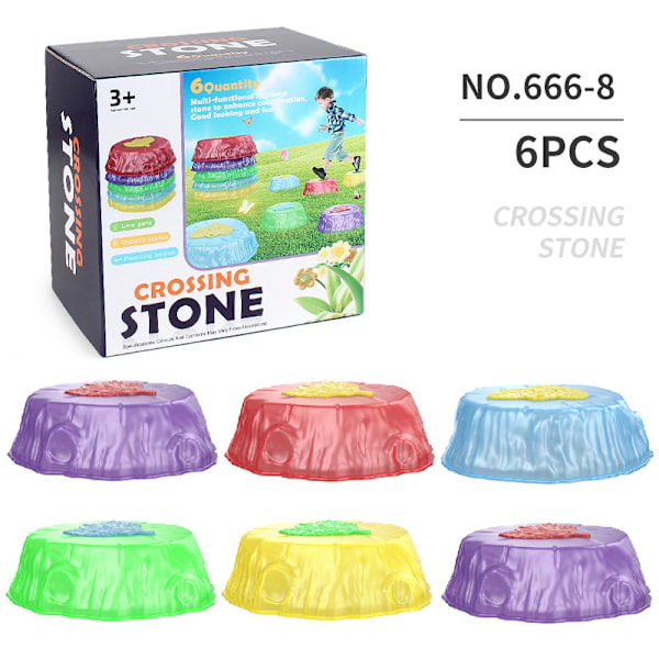 Stepping Stones for Kids - Sklisikre Sansestimulerende Stepping Stones, Interaktive Hage Steiner, Sklisikre Balanserende Elvesteiner, Fremmer Koordinasjon for Barn A
