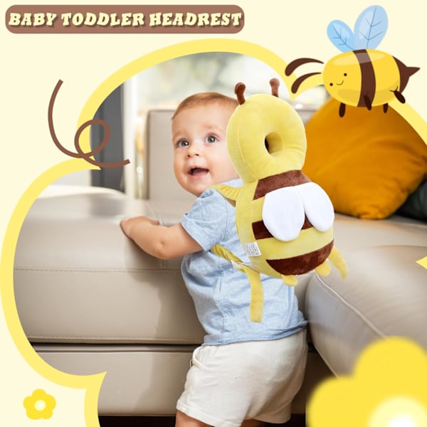 Baby hodebeskyttelse, pustende og justerbar babybeskyttelsesinnlegg, baby walker, hodebeskyttelse for småbarn som kryper og løper