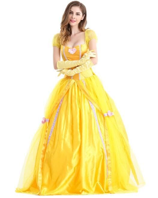 Cosplay Prinsesse Belle Gul Nederdel Yellow M