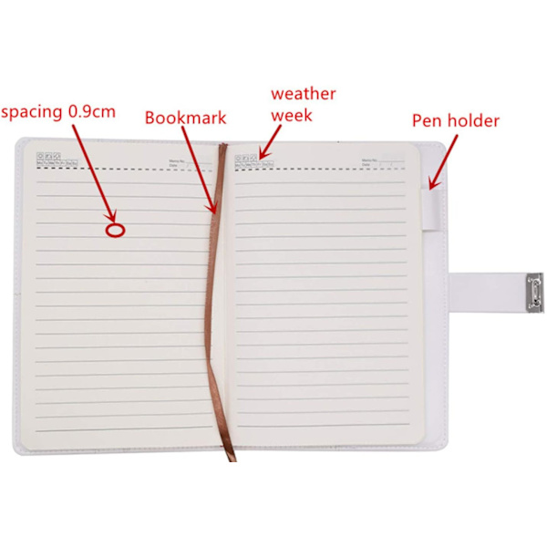A5 (8,47 x 5,9 tommer) Låsejournal Dagbog Notebook Kombination Låsning Dagbog, Dagbog med Kombinationslås (Stil 4)