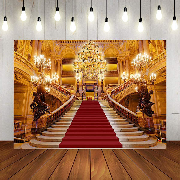 Punainen matto -palatsin tausta hääsyntymäpäivävideokuvaustaustat (7x5ft)