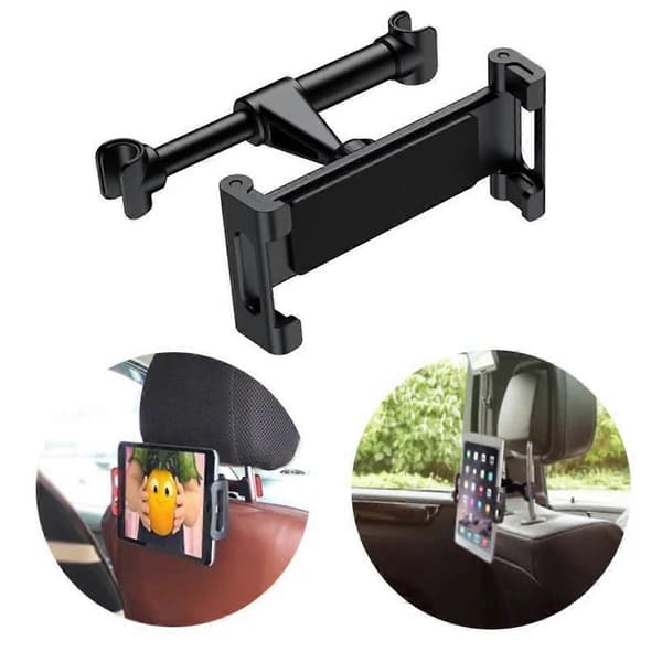 Magnetic Car Headrest Mount 360-Degree Rotating Clamp for Tablet and Phone, ABS te