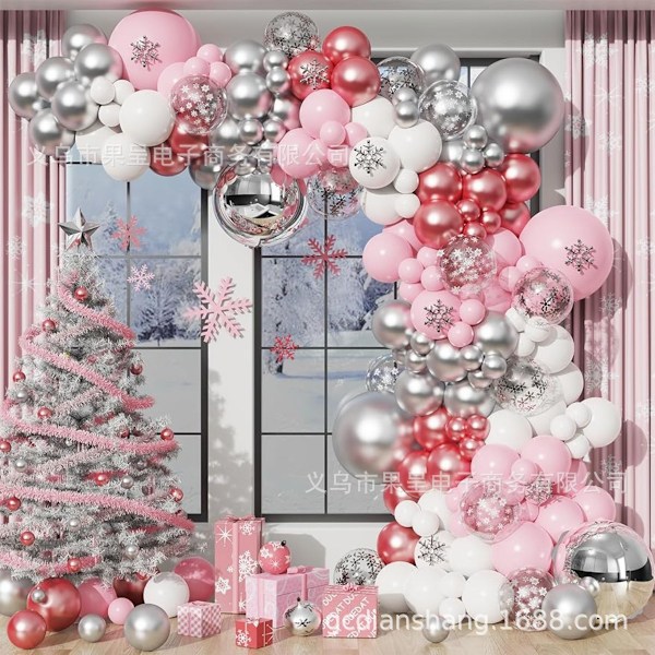Snemænd Latex Blå Rosa Ballon Kæde Sæt Børn Is Fødselsdagstema Fest Aluminium Film Dekoration Sæt A