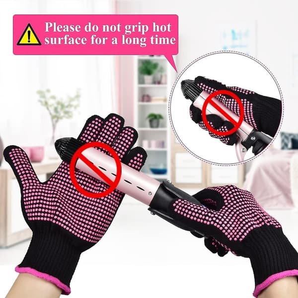 Set med 2 värmebeständiga handskar för locktänger
