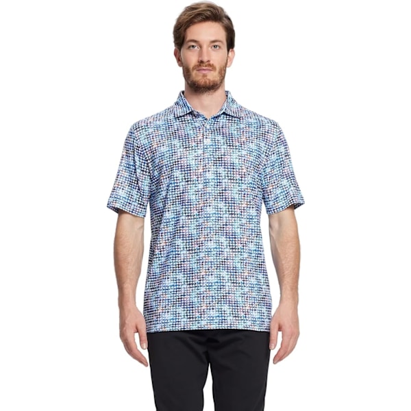 Herrgolftröjor, Dry Fit, Kortärmad, Mönstrad, Fukttransporterande prestanda 4XL