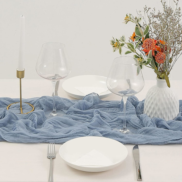 Thanksgiving-bordløber i rustfarvet ostelærred - 13,3 fod Boho-gaze-ostelærred - 160 tommer lang til bryllup, brude- og fødselsdagsfester