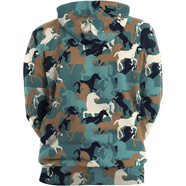 Herr långärmad huvtröja Halloween rolig besättning hals sweatshirt med känguruficka jul flerfärgad 3D-tryck tröja tröja（Storlek：M） Style06 M
