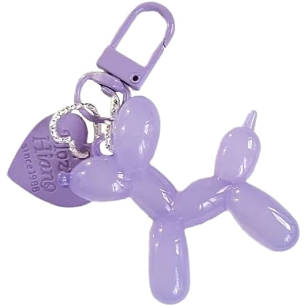 Jelly Balloon Dog Nyckelring Färgglad tecknad hundryggsäckshängsmycke Söta flickor tillbehör