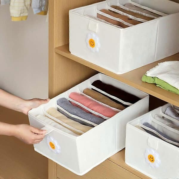 Sunflower Cotton Linen Foldable Storage Basket Organized Storage