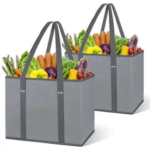 Foldable Non-Woven Storage Box — Organizer with Reinforced Bottom, Handles, 35 x 26 x 2
