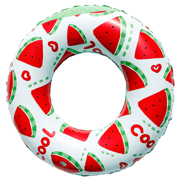 Oppblåsbar badering for barn, badering poolbøye, retrostripet PVC oppblåsbar bøye poolbøye Heart watermelon Suitable for ages 2-4