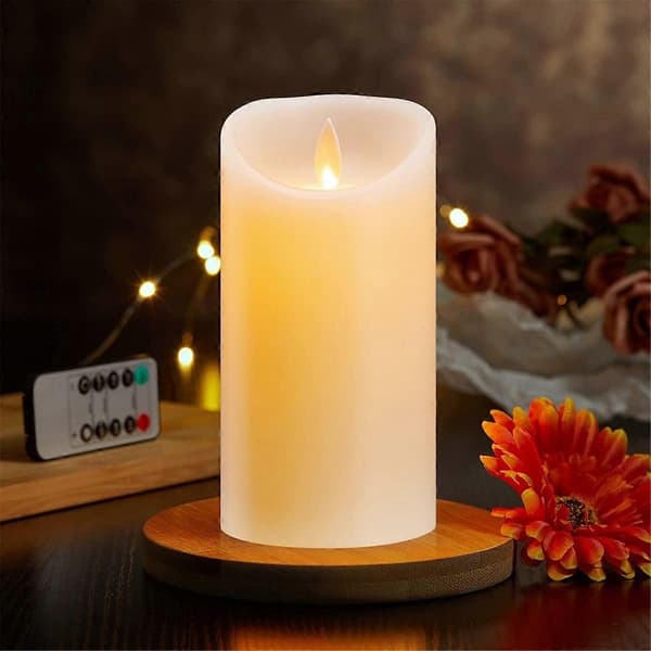 LED Candles with Flickering Flame, Rechargeable Candles, Real Wax Candles with Remote Control, Electronic