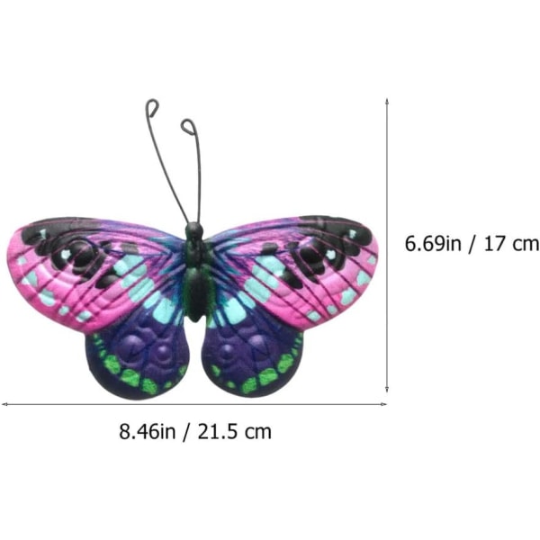 Metallfjäril Väggkonst Dekor 3D Väggkonst Trädgårdsskulptur Metall Väggdekor Fjäril Trädgård Vägghängande Konst