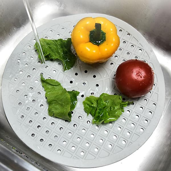 Diskmatta i gummi för diskbänk, bred användning, flexibel och hållbar diskbänksmatta, diskställsmatta, vit 31,4*26,1 cm