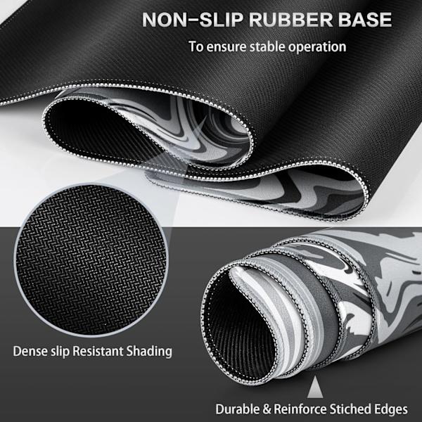 Gaming Mouse Pad, Canjoy Fluid Pattern Mouse Pad 31.5x15.7inch Stor Udvidet Computer Mouse Mat Keyboard Fuld Skrivebord Mousepad til Gaming, Kontor, Hjem