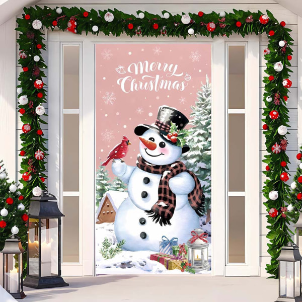 Christmas Door Cover Merry Grinchmas Font Porch Sign Winter New Year Xmas Christmas Decorations and Supplies for Home Party