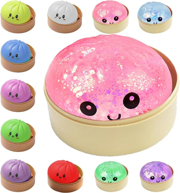 Dumplings Squishy Mystery Mini Dumplings Squishy Stressbolde Fidget Sensorisk Legetøj Blød Klemme Dekompression Dej (Lilla-A) Pink-a
