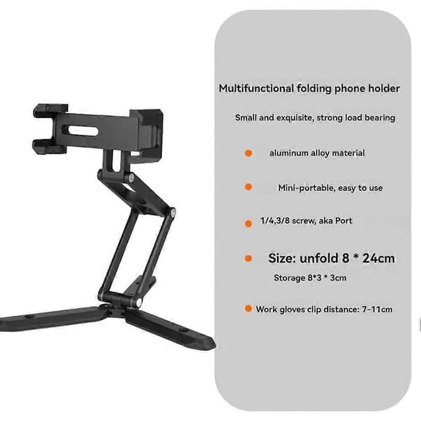 Vikbart stativ Mini Pocket Magnetiskt telefonstativ Selfiestick Skrivbords-smartphonehållare för videofotografering