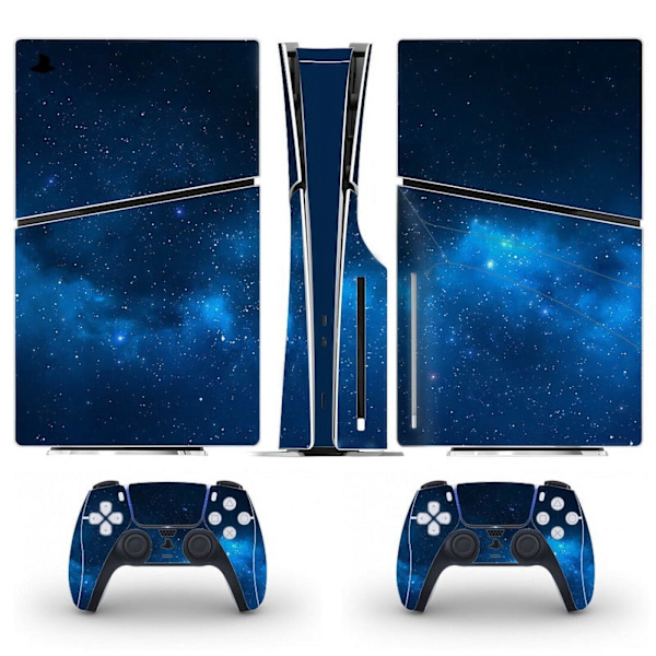 Playstation 5 Slim Ps5 Slim Blå Skin Decal Og Controller Stickers Sæt, Ridsefast (Disk) Style15