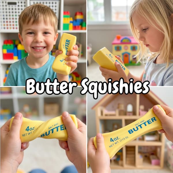 2-pack smörsquishy-leksaker, långsamt stigande dumpling-squishy-klämleksaker för sensorisk stresslindring, presenter för pojkar, flickor, vuxna,