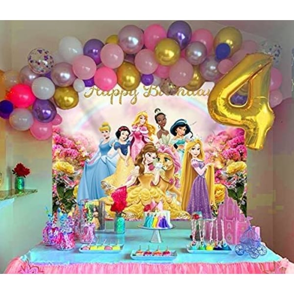Prinsess tema bakgrund Färgglad prinsessa för flicka Fotografi Bakgrund Baby Shower Prinsessan Födelsedag Bakgrund (7X5FT)