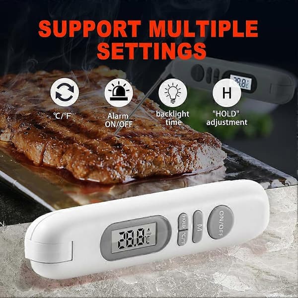 Matlagningstermometer LCD Digital Uppladdningsbar Termometer för Matlagning Utomhus BBQ Kött Elektronisk Matlagningstermometer