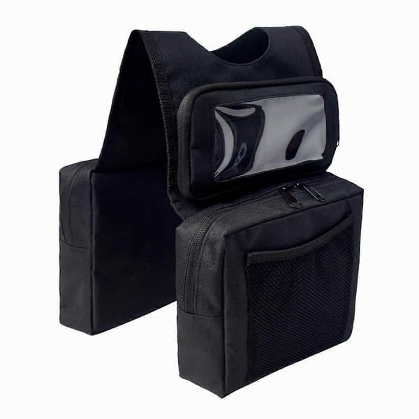 ATV Storage Bag 600D Oxford with Detachable Touchscreen Pouch, Insulated Drink Compartment and Velcro