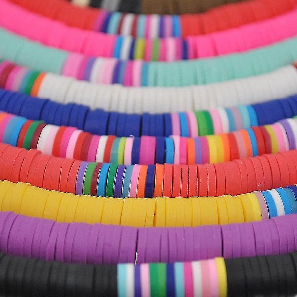 Bohemsk Strand Fargerik Leire Perlekjede Boho Regnbue Polymer Leire Halskjede Smykker For Kvinner Jenter Justerbar