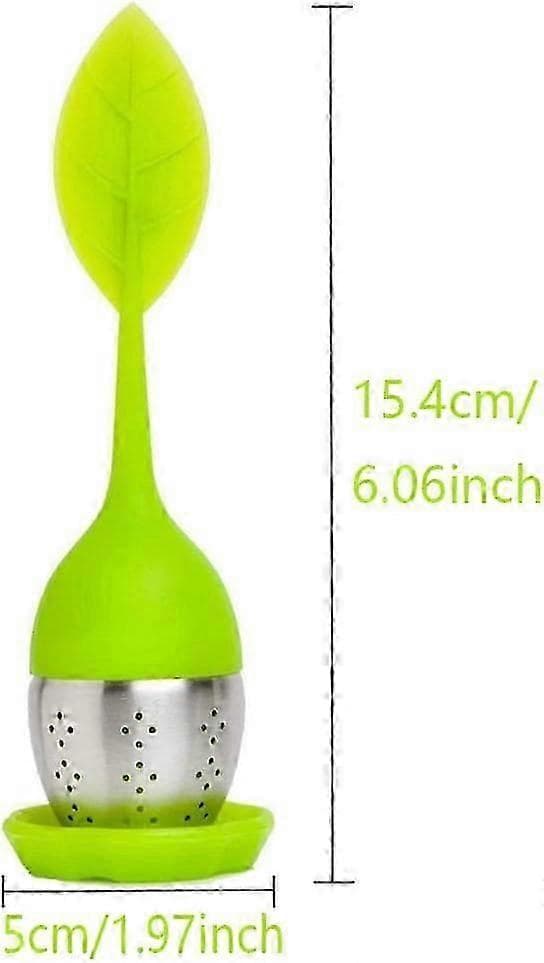 2 stk silikon te-infuser, te-infuser, tesil, med silikonhåndtak, moderne bladform, for tesiling