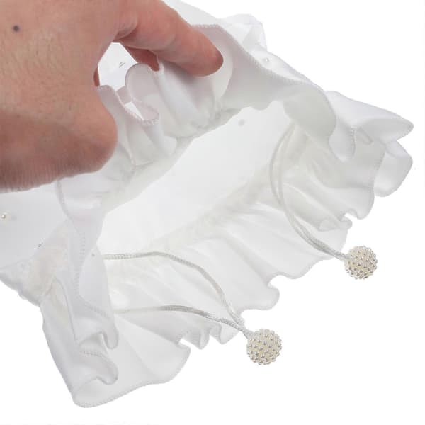Tärnans Dolly Bag för bröllopsbruk 2 st Satin Pärl Strassväska White