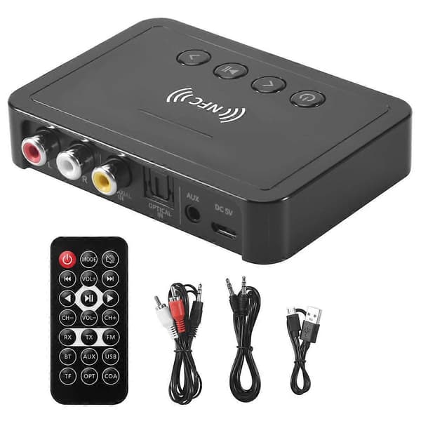 Bluetooth 5.0 Receiver Transmitter FM Stereo AUX 3.5mm Jack RCA Wireless NFC Bluetooth Audio Adapter