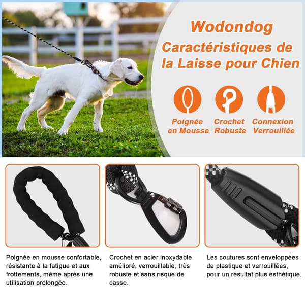Dog Training Leash, 5M Dog Training Line, Long Leash with Padded Handle for Small, Medium and Large Dogs