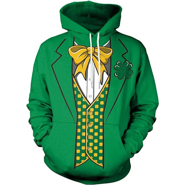 Herr långärmad huvtröja Halloween rolig besättning hals sweatshirt med känguruficka jul flerfärgad 3D-tryck tröja tröja（Storlek：L） Style04 L