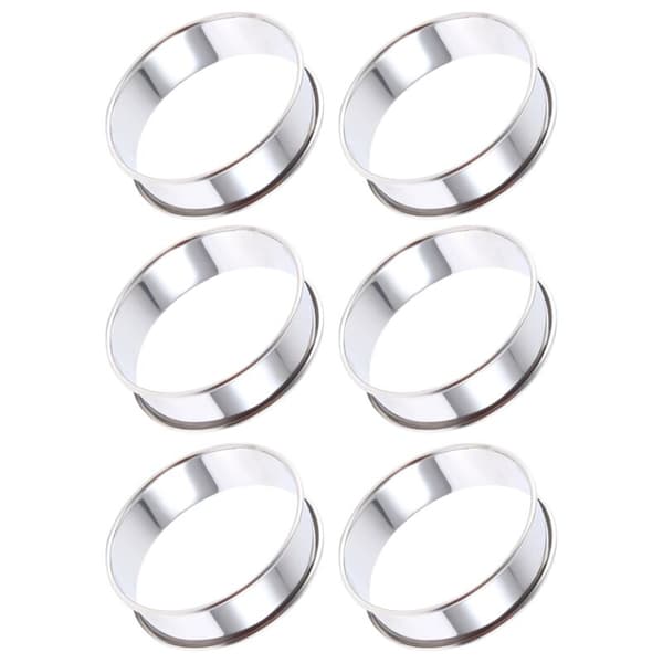 6 stk. Muffinringe Dobbeltvalsede Ringe Rustfrit Stål Muffinringe Metal Rund Ringform til Madlavning