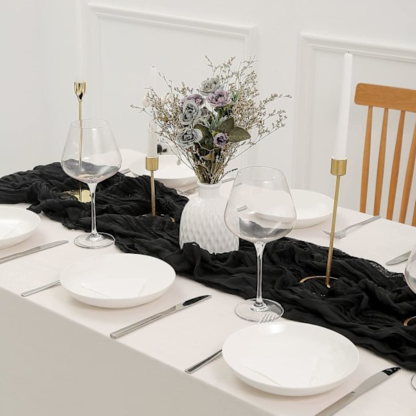 Thanksgiving-bordløber i rustfarvet ostelærred - 13,3 fod Boho-gaze-ostelærred - 160 tommer lang til bryllup, brude- og fødselsdagsfestbord