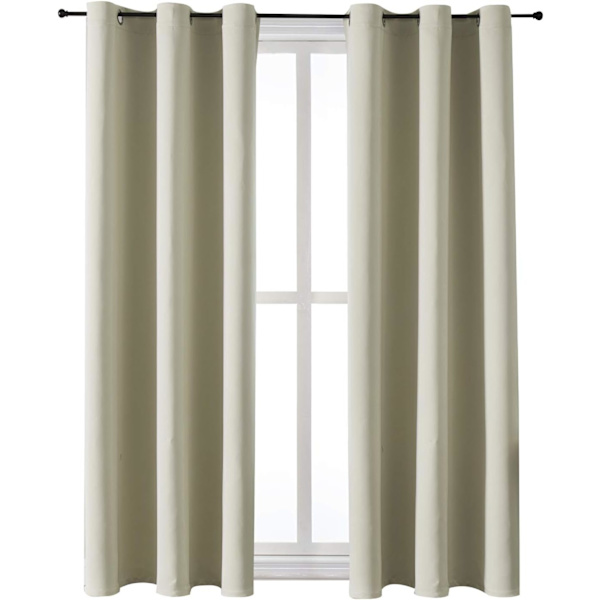 Mörkläggningsgardiner med öljetter för sovrum och vardagsrum - 2 paneler set termiskt isolerade rum mörkläggande gardiner 42 x 63 tum