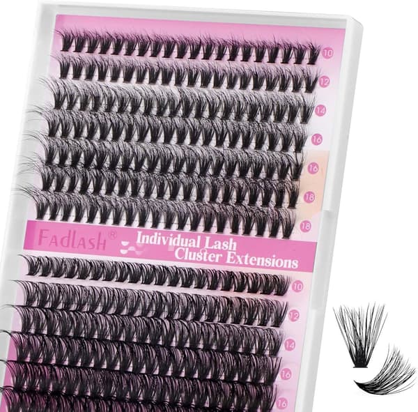 Fadlash Wispy Cluster Lashes DIY individuelle vipper 0.07D Curl 8-16mm 60D vippeextensions genanvendelige bløde fluffy vippeextensions (3D Effect)40D+50D-0.07D MIX (12-18)