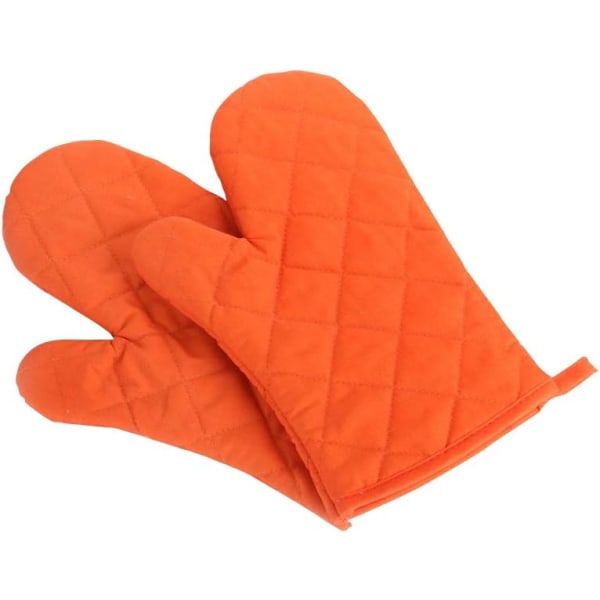 Ugnsvantar, premium värmebeständiga kökshandskar bomulls- och polyesterquiltade överdimensionerade vantar, 1 par orange