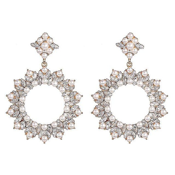 2022 Nye Mode Boho Krystal Øreringe Til Kvinder Rhinestone Statement Perle Drop Dingle Øreringe Jule Smykker Gaver