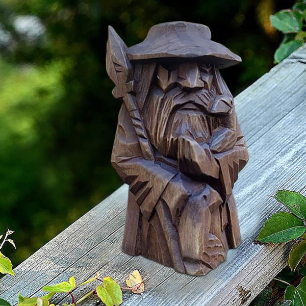 Vikinge Statue Barbar Resin - Vikinge Statue Viking | Figur af den nordiske gud Odin Statue, Vikinge Barbar Statue til Havefontæner