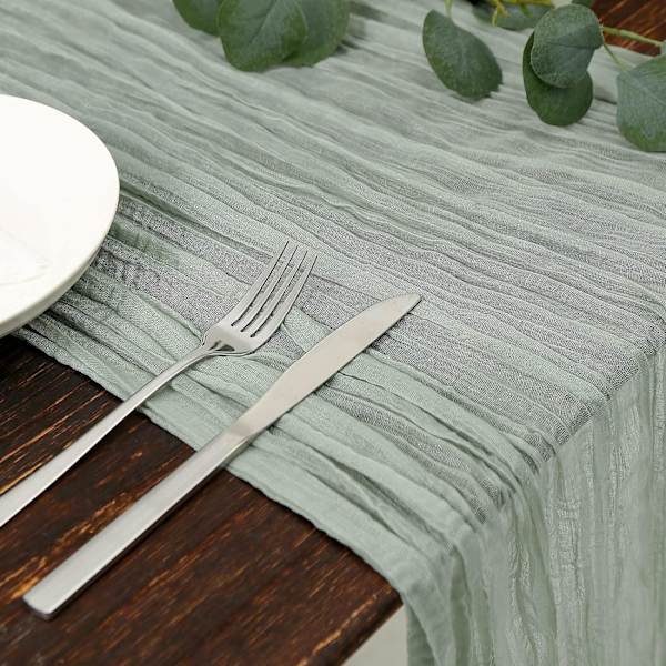 Thanksgiving-bordsløper i rustfarget osteduk, 13,3 fot, boho-gasbind, 160 tommer lang, til bryllup, bursdagsfest, bord