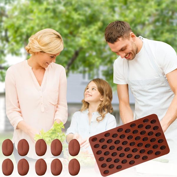 Chokoladebarforme med forskellige mønstre Velegnet til fest, velegnet til fremstilling af chokolade og is Chokoladesmelteforme 1 stk. (chokoladekerner)