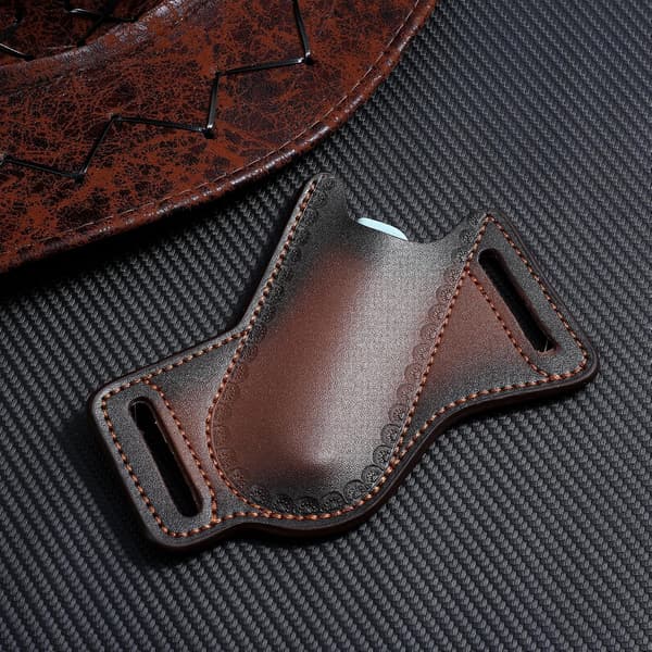 Durable Leather Knife Sheath, Horizontal Multitool Pouch for Belt, Waterproof Holder for Folding Knives and Tools