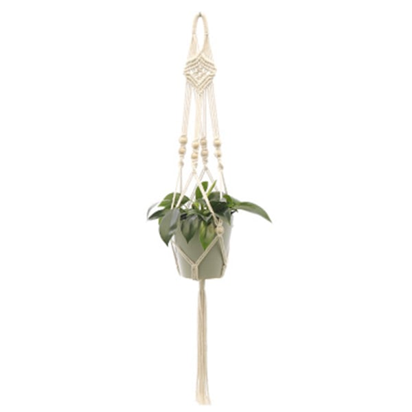 2 st Macrame växt hängare inomhus utomhus hängande planter korg bomull rep handgjorda blomkruka nätväska-Stil 3
